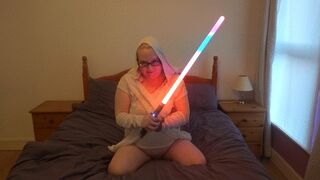 Star Wars Rey Cosplay Playing with Dildo