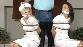 Clips 4 Sale - Sexy Nurses Georgia Jones And Jana Jordan Sit Chair Tied And Cleave Gagged!