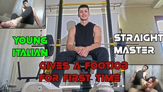 You melt under the warm hot feet of your personal trainer friend - Matthew Santoro first time footjob