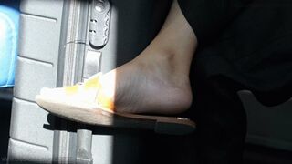 Clips 4 Sale - Candid dangling and shoeplay with flat slippers, beauty woman feet to admire