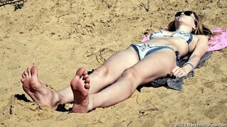 Clips 4 Sale - Beauty Lilia is sunbathing and posing on a wild beach barefoot (Part 2 of 6) #20230209