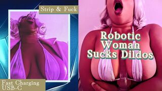 Robotic Woman Mechanically Sucks Multiple Dildos