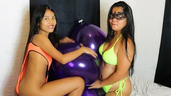 Clips 4 Sale - Sexy Camylle And Micah Inflate , Senually Play With And Deflate You Purple Balloons