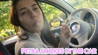 Petra smokes in the car - FULL HD