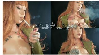 Clips 4 Sale - Smoking in Leather jacket with breasts out