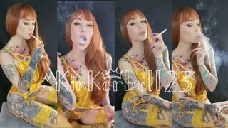 Clips 4 Sale - Chain-smoking belle with full ashtray