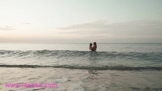 Lesbian Lovers Honour may and Lilu Moon Pussy Licking on the Beach