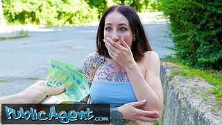 Public Agent - A Genuine Outdoor Public Fuck for a Tattooed Babe with Smoking Body
