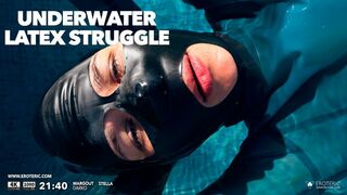 Underwater Latex Struggle (4K): bondage diving fetish