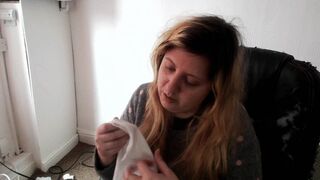 Clips 4 Sale - Nose blowing into hanky in jumper
