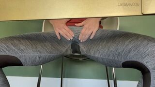 Peeing in yoga pants under my desk