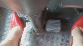 Clips 4 Sale - Insanely Sexy Truck Driving and Pedal Pumping on red heels by Katherine