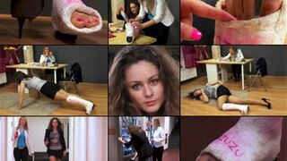 Clips 4 Sale - Zuzu Term SLWC Dealing with Her Aching Casted Foot at the Office with Foot Play