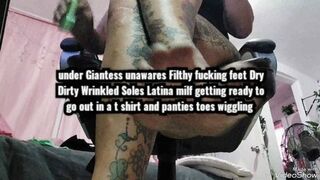 Clips 4 Sale - under Giantess unawares Filthy fucking feet Dry Dirty Wrinkled Soles Latina milf getting ready to go out in a t shirt and panties toes wiggling avi