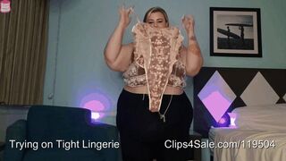 Clips 4 Sale - Trying on Tight Lingerie