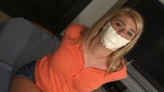 Clips 4 Sale - MP4 Format 18 year old Holly gags self with panties and hogtied barefoot MP4 Format