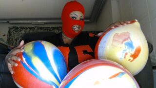 Clips 4 Sale - Sitting and humping to pop these HUGE 12 inch Ballons!
