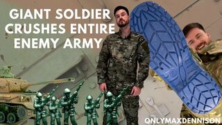 Clips 4 Sale - Giant destruction - giant soldier crushes entire enemy army
