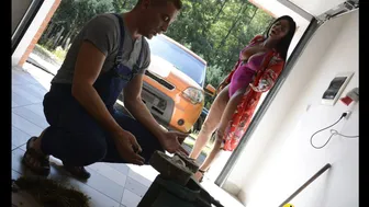 Dane Jones - Jasmine Webb Hires Steve To Mow Her Lawn, But A Jam In The Mower Requires Him To Repair It