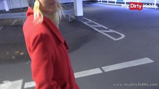 Public Fuck and Cumshot in a Parking Lot
