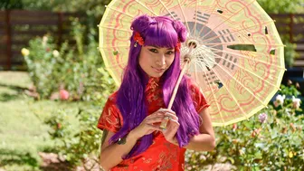 Little Asians - Purple-Haired Cutie With Big Bottom Avery Black Fucked From Behind