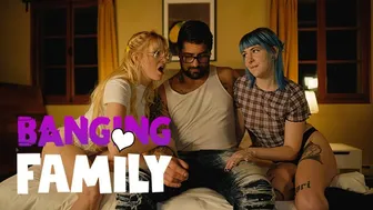 Banging Family - 2 Alt Step-Sisters Share A Huge Cock