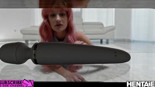 Real Life Hentai - Tiffany Tatum Rides Huge Dildo with Vibrator and Crempie Cumshot