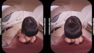 Busty VR Vixen Valentina Ricci gives a Bath Time Deepthroat Blowjob in POV
