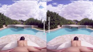 VR Goddess Kira Queen wants your Cock in her Pussy for Poolside POV Fuck