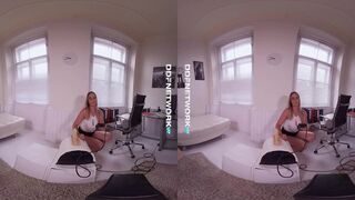 VR Scene Shows Hot Blonde Nikky Dream Riding Sybian Fucking Machine in POV