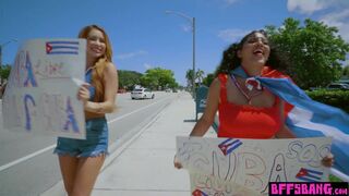 Latina teens raising money on a big dick