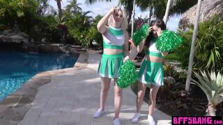 Cheerleaders taking advantage on a cock