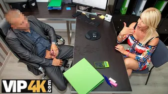 VIP 4K - Fucking On The Desk Helps Blue-Eyed MILF Get A New Mortgage Loan