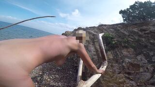 At the Naturist Beach, a Stranger Offers to Fuck me before his Wife comes back and Surprises us