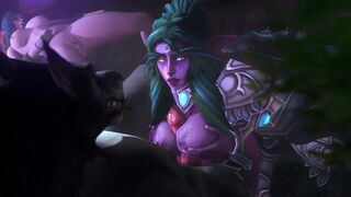 Tyrande Whisperwind makes some friends - 3D