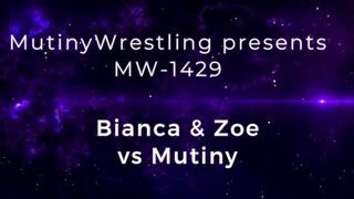 Clips 4 Sale - MW-1429 Mutiny vs Bianca & Zoe (speedbag Over the top reactions) WMV format