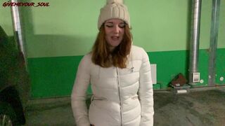 PICKUP IN GARAGE - REDHEAD CHEATED ON HER GUY FOR MONEY
