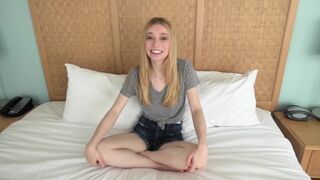 Watch this Petite 18yr old Blonde Eat Ass and Suck a Fat Dick