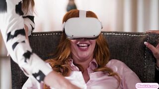 Ginger milf has strapon dp VR experience