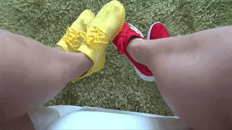 Clips 4 Sale - Victoria AND Lory Wiggling Toes In Skinny Sneakers 3 A