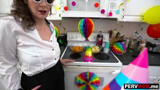 Stepmom and stepaunt birthday blowjob