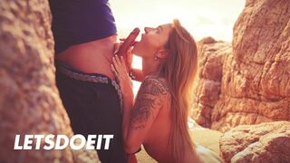 Angel Piaff Kinky Masturbation & Blowjob by the Beach