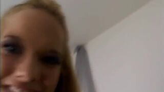 POV blonde is fucked hard in missionary pose
