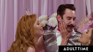 ADULT TIME - April Olsen Twerks On Performer's Cock While Eating Out Redhead MILF Lauren Phillips!