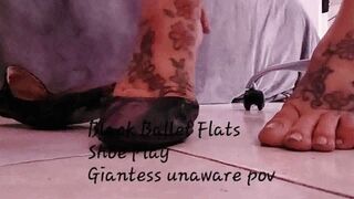 Clips 4 Sale - Black Ballet Flats Shoe Play Giantess unaware pov mkv