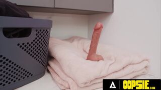 OOPSIE - Trans Roommates Emma Rose & Ariel Demure Catch Their Neighbor Masturbating During Laundry