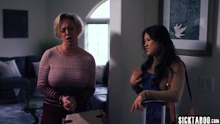 Asian teen having energetic lesbian sex