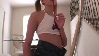 Eats porn video – Premium GFs - Naughty Teen Tease Shows Panties