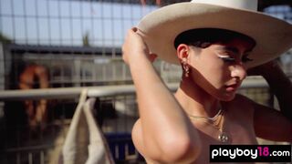 Naked latina muse reveals her big boobs