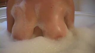 Tasty amateur solo teen bathes and soaps up